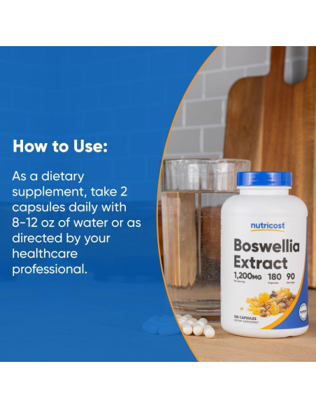 Cápsulas de Extracto de Boswellia Nutricost 1200mg 180 Caps Cápsulas de Extracto de Boswellia Nutricost 1200mg 180 Caps
