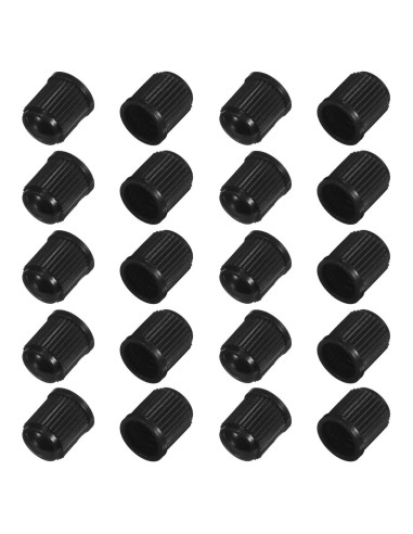 20 Tapones de Válvula de Neumático KITUREK - Universales Negros
