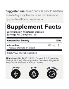 Cápsulas de raíz de valeriana Toniiq 325mg - 120 unidades 2