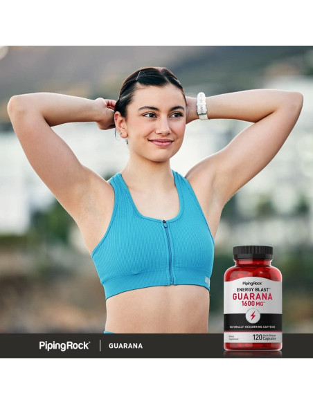 Cápsulas de Guaraná Piping Rock 1600 mg - 120 Unidades - Suplemento Energético Cápsulas de Guaraná Piping Rock 1600 mg - 120 Unidades - Suplemento Energético