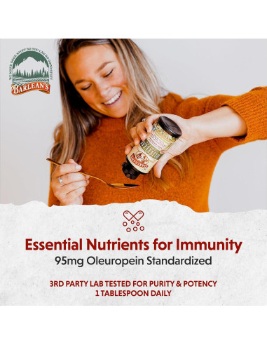 Suplemento Líquido de Hoja de Olivo Barlean's 240ml Antioxidantes