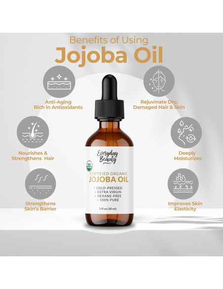 Aceite de Jojoba Orgánico Everyday Beauty 29.57 ml - Hidratante Facial y Capilar Aceite de Jojoba Orgánico Everyday Beauty 29.57 ml - Hidratante Facial y Capilar