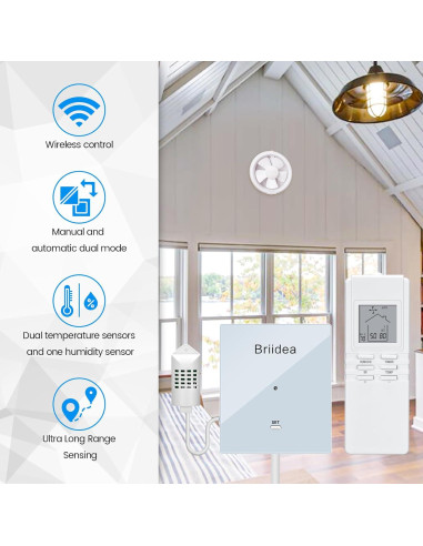 Controlador Inalámbrico de Ventilador Briidea - 360W con Sensor
