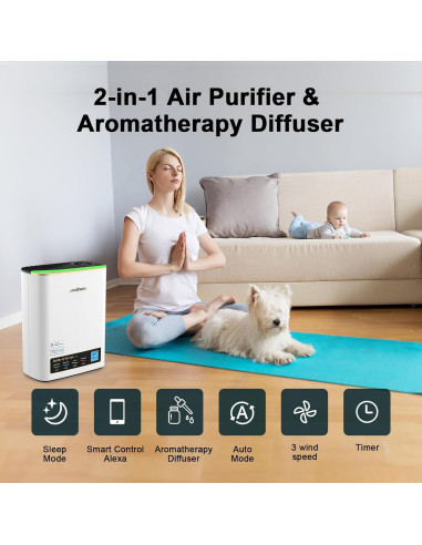 Purificador de Aire Jafanda JF239 HEPA para Habitaciones Grandes