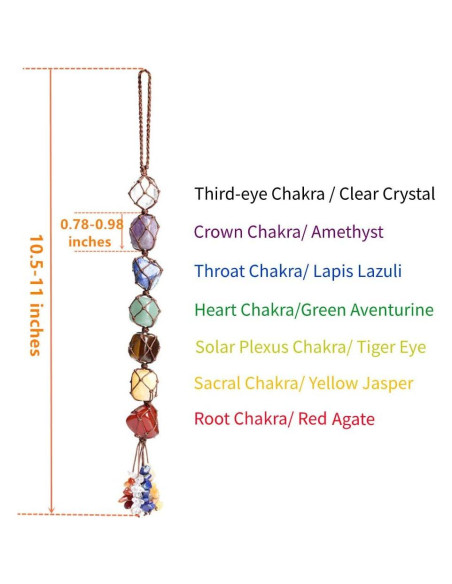 Adorno de Ventana de Cristal Hecho a Mano iSTONE 7 Chakras Adorno de Ventana de Cristal Hecho a Mano iSTONE 7 Chakras