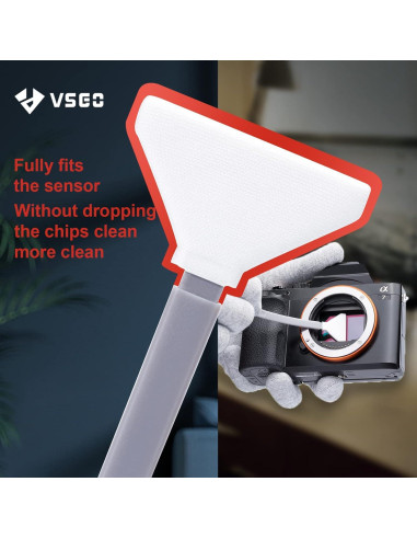 Kit de limpieza para sensor de cámara VSGO 12 hisopos 34mm