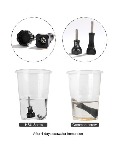 Juego de Tornillos de Pulgar HSU + Llave para GoPro - Aluminio Negro
