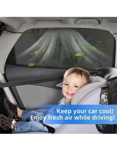 Sombrillas para Ventanas de Auto TechSpanner - Paquete de 2, UV y Privacidad