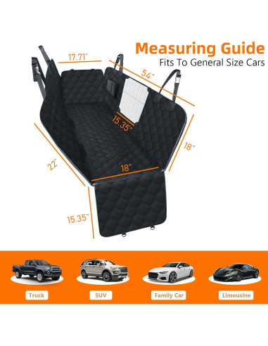 Funda de Asiento para Perros PETICON Negra 100% Impermeable