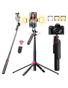 Palo Selfie WOVTE 160 cm con Luces y Control Remoto