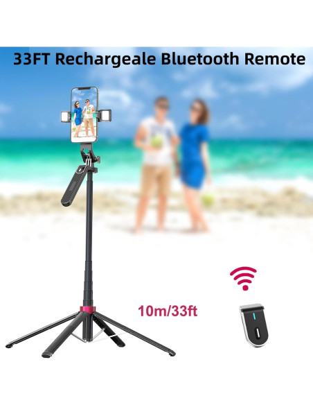Palo Selfie WOVTE 160 cm con Luces y Control Remoto Palo Selfie WOVTE 160 cm con Luces y Control Remoto