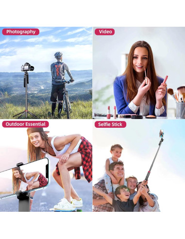 Palo Selfie WOVTE 160 cm con Luces y Control Remoto
