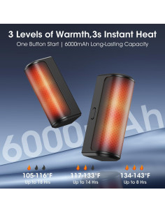 Calentadores de Manos Magnéticos Recargables OLV 6000mAh 18Hrs 2