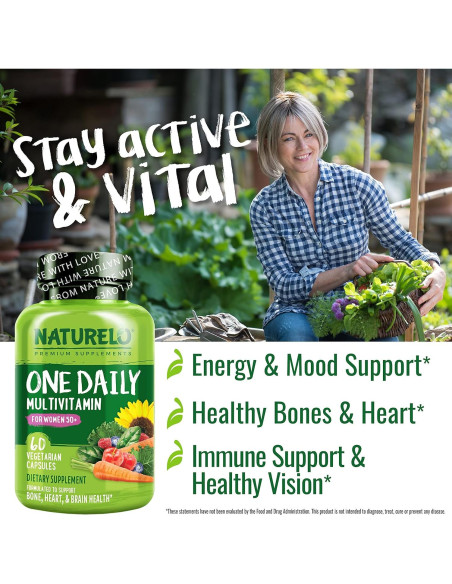 Multivitamina Diaria NATURELO para Mujeres 50+ Sin Hierro 60 Cápsulas Multivitamina Diaria NATURELO para Mujeres 50+ Sin Hierro 60 Cápsulas