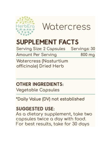 Berro Natural 60 Cápsulas 800 mg - Extracto Herbal Herbera