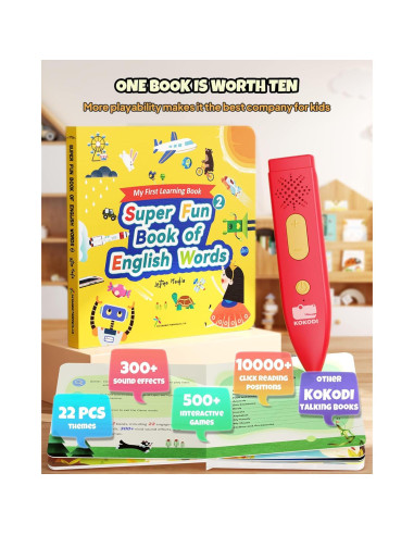 KOKODI Juegos de Libros Interactivos con Lápiz Hablante 0.68kg