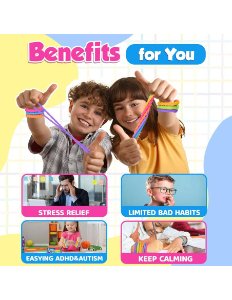 Cuerdas Fidget Sensory Toys KLT - Pulsera Ajustable para Niños Cuerdas Fidget Sensory Toys KLT - Pulsera Ajustable para Niños