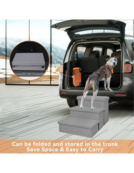 Escaleras para Perros Zerbuger 3 Pasos Plegables 76.2 cm Gris Escaleras para Perros Zerbuger 3 Pasos Plegables 76.2 cm Gris
