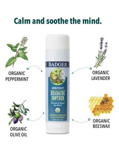 Bálsamo Alivio de Dolor de Cabeza Badger 17 ml Orgánico