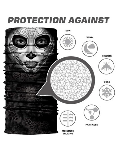 Bufanda Multifuncional TERNK Negra - Protección UV50+ para Deportes