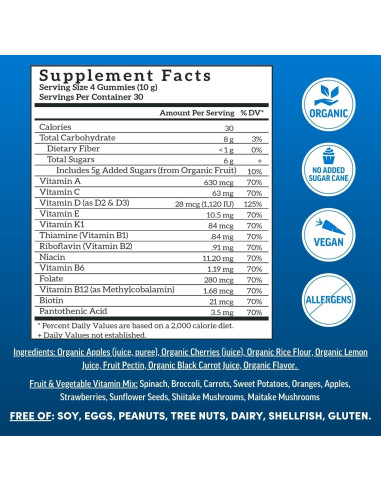 Multivitamina Vegana para Hombres Llama Naturals Cereza 120 Gomas