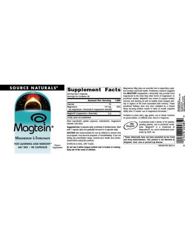 Source Naturals Magtein Magnesio L-Treonato 667mg 90 Cápsulas
