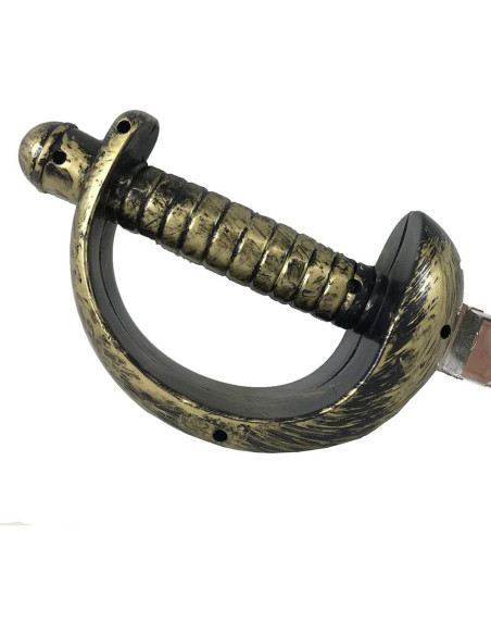 Espada Corsaria de Plástico Plata y Oro 45.72 cm Espada Corsaria de Plástico Plata y Oro 45.72 cm