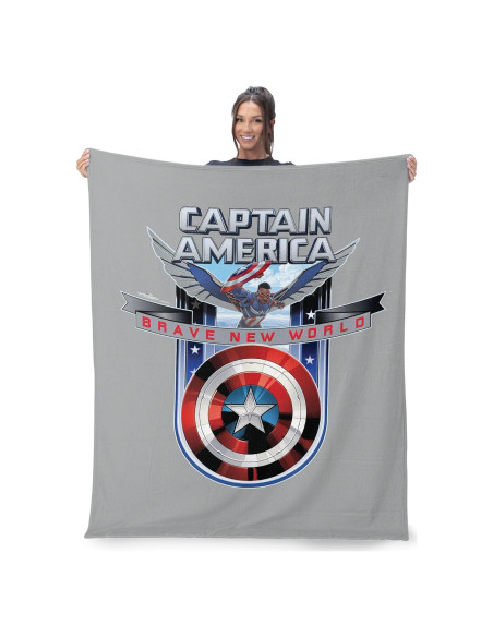 Manta de Toque de Seda Marvel Captain America 127x152 cm Manta de Toque de Seda Marvel Captain America 127x152 cm