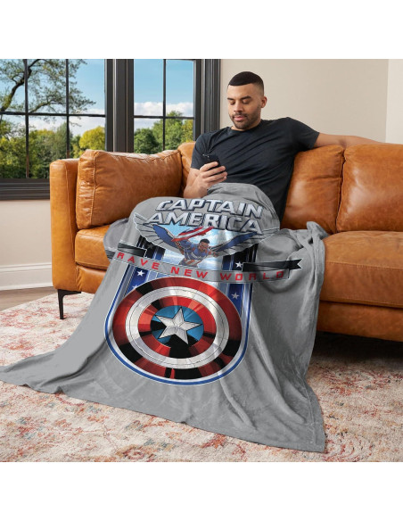 Manta de Toque de Seda Marvel Captain America 127x152 cm Manta de Toque de Seda Marvel Captain America 127x152 cm