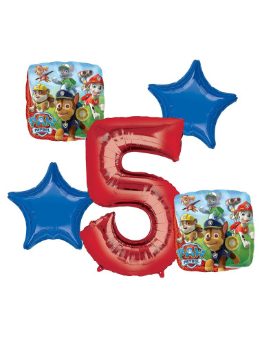 Ramo de Globos de Cumpleaños PAW Patrol 5 piezas Amscan