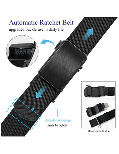 Cinturón Elástico Ratchet LionVII para Hombre Ajustable 3.49 cm