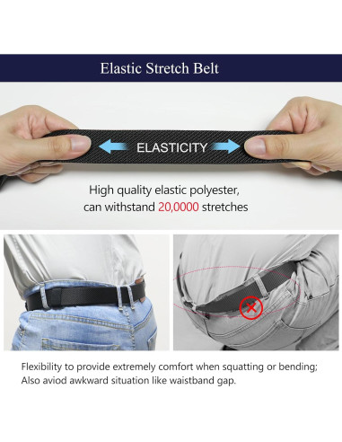 Cinturón Elástico Ratchet LionVII para Hombre Ajustable 3.49 cm