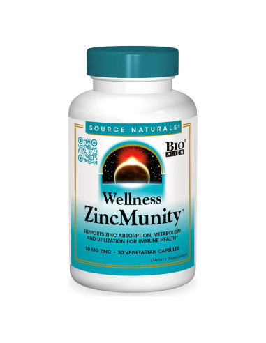 Source Naturals ZincMunity 50 mg - 30 Cápsulas Vegetarianas
