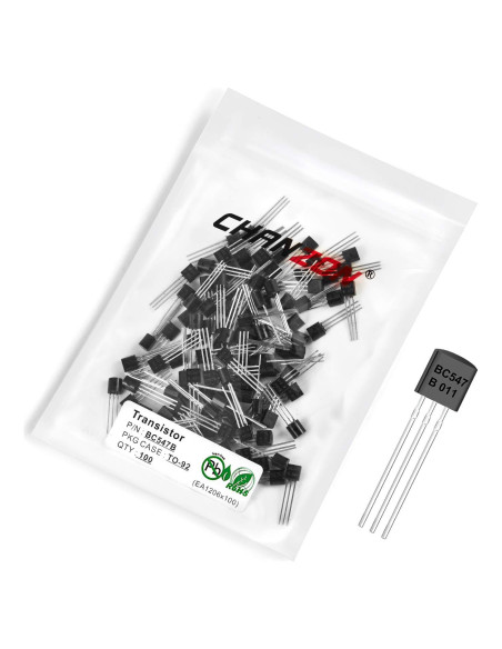 Transistor NPN Chanzon BC547B TO-92 100 Piezas 0.625W Transistor NPN Chanzon BC547B TO-92 100 Piezas 0.625W