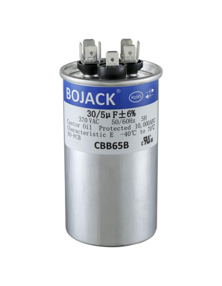 Capacitor de Arranque BOJACK CBB65 30+5F 370V para Motor AC Capacitor de Arranque BOJACK CBB65 30+5F 370V para Motor AC