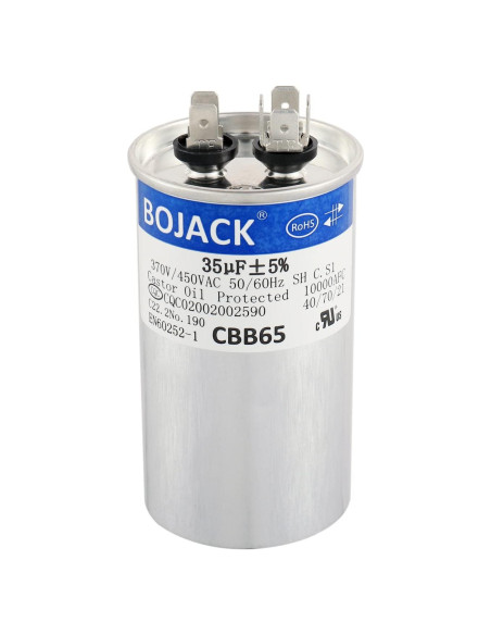 Capacitor BOJACK CBB65 35uF 450V CA para Motor de Ventilador Capacitor BOJACK CBB65 35uF 450V CA para Motor de Ventilador