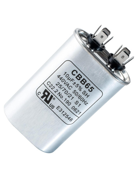Capacitor Oval BlueStars 10uF +/-5% 370/440V CBB65 para AC Capacitor Oval BlueStars 10uF +/-5% 370/440V CBB65 para AC