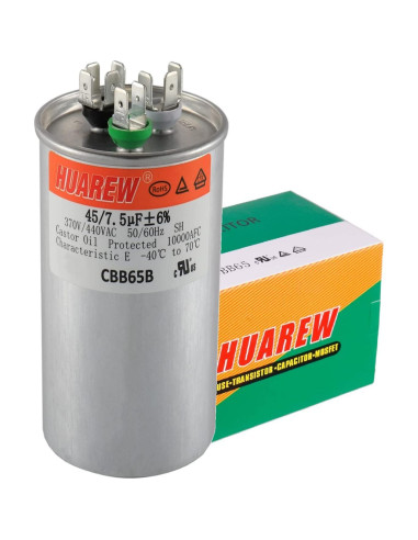 Capacitor CBB65B HUAREW 45/7.5 uF 370V/450V Doble Redondo
