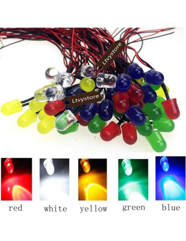 50 Pcs LED Pre Cableados 8MM Ltvystore 24V Multicolor