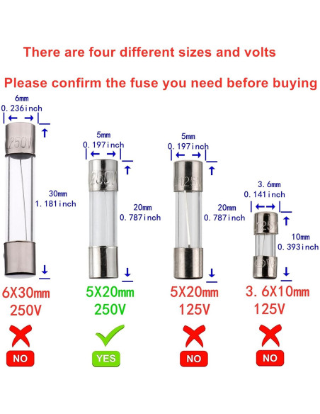 Fusibles de Vidrio BOJACK 5x20mm 15A 250V - Paquete de 20 Fusibles de Vidrio BOJACK 5x20mm 15A 250V - Paquete de 20