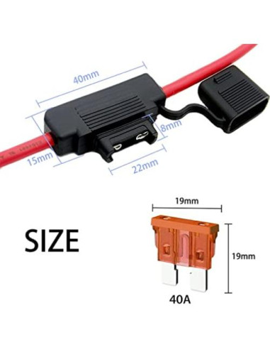 Soporte de Fusible en Línea Qizpcer 10 AWG 40A - Paquete de 4