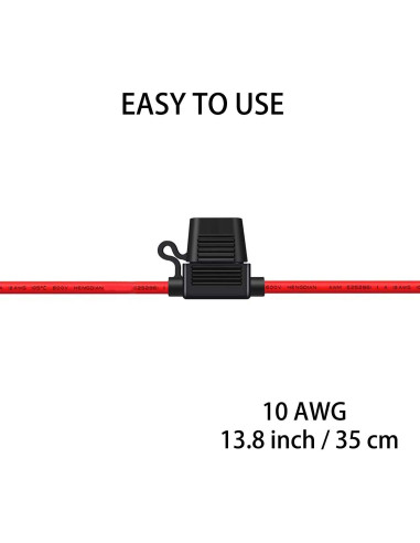 Soporte de Fusible en Línea Qizpcer 10 AWG 40A - Paquete de 4