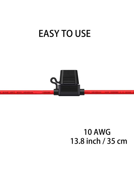 Soporte de Fusible en Línea Qizpcer 10 AWG 40A - Paquete de 4 Soporte de Fusible en Línea Qizpcer 10 AWG 40A - Paquete de 4