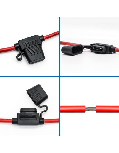 Soporte de Fusible en Línea Qizpcer 10 AWG 40A - Paquete de 4 Soporte de Fusible en Línea Qizpcer 10 AWG 40A - Paquete de 4