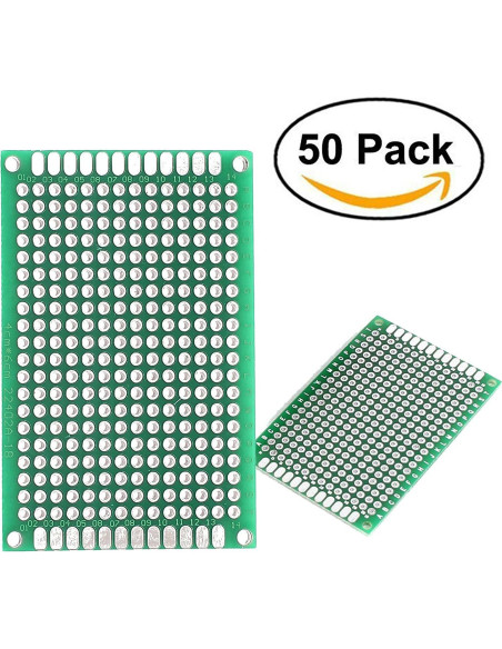 Placa de Circuito Impreso Doble Cara Lantee 50 Pcs 4x6cm Placa de Circuito Impreso Doble Cara Lantee 50 Pcs 4x6cm