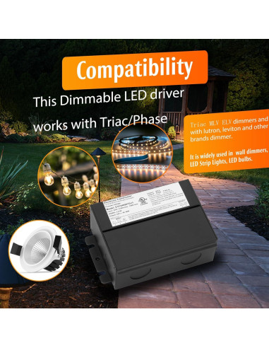 Controlador LED regulable 200W 24V Vanesa cUL TRIAC