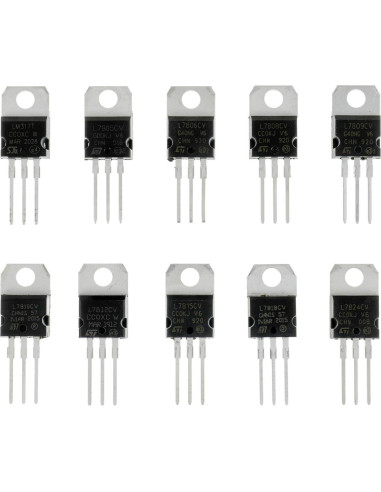 Kit de Reguladores de Voltaje Fijo Positivo HUAREW 50 Pcs