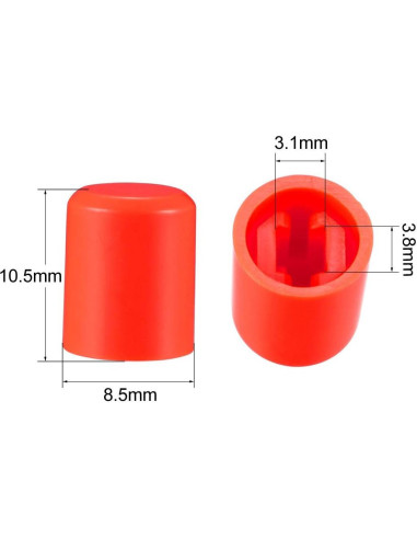 Tapa de Interruptor Micro uxcell 20 Pcs 3.1mm Rojo