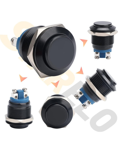 Interruptor Momentáneo STARELO 19mm IP65 5pcs Carcasa Negra Interruptor Momentáneo STARELO 19mm IP65 5pcs Carcasa Negra