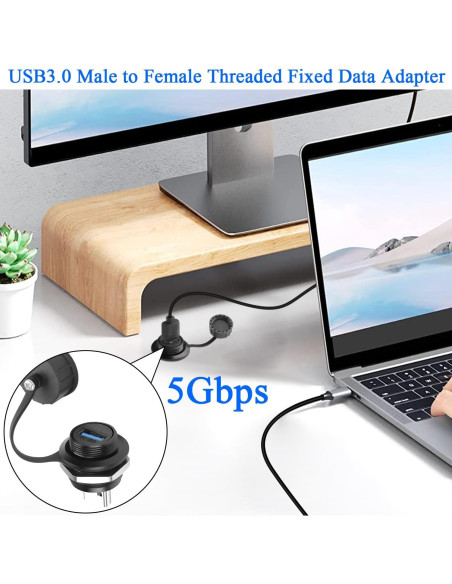 Conector USB 3.0 Impermeable QIANRENON Macho a Hembra 5Gbps Conector USB 3.0 Impermeable QIANRENON Macho a Hembra 5Gbps